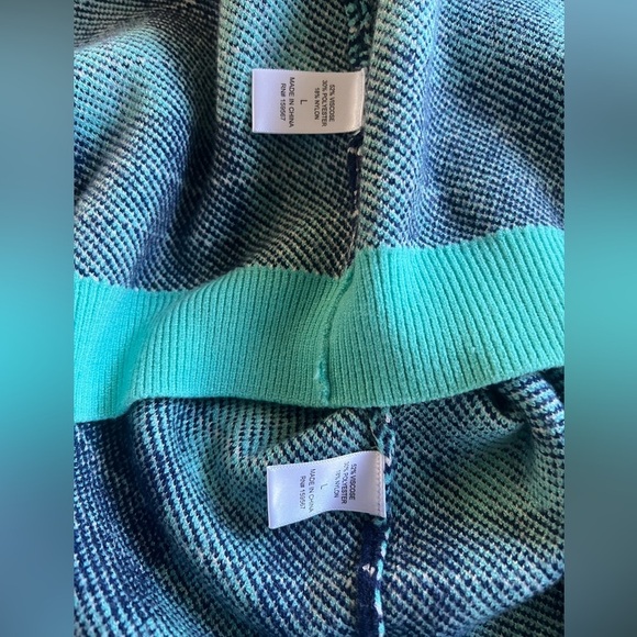 Hazel moon cardigan sweater and knit skirt set in teal/navy. Size L NWT! - Picture 9 of 9